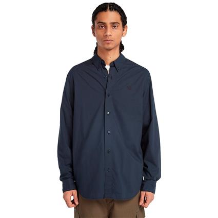 Timberland Solid Poplin Long Sleeve Shirt Azul 3XL Homem