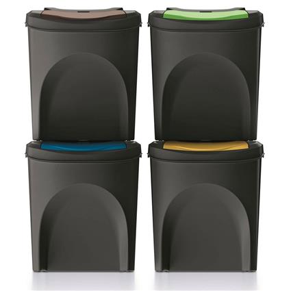 Keden Sortibox Set Of 4 Trash Cans 100l
