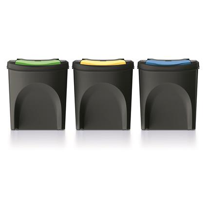 Keden Sortibox Set Of 3 Trash Cans 75l