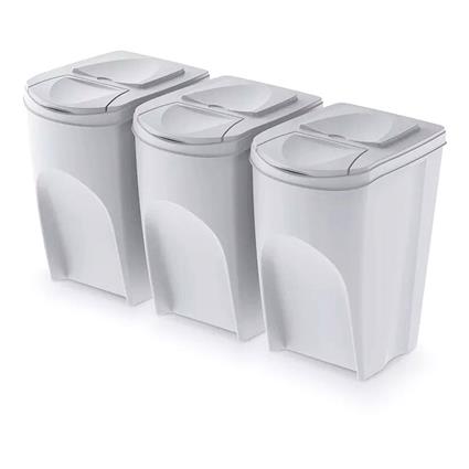 Keden Sortibox Set Of 3 Recycling Bins 3x35l