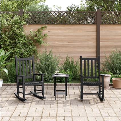 vidaXL Cadeiras de baloiço infantis 2 pcs álamo maciço preto