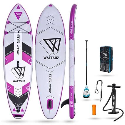 Wattsup Jelly 9´ 6´´ Woman Paddle Surf Set Rosa 290 cm / 76 cm