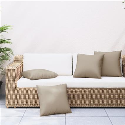 vidaXL Almofadas de sofá 4 pcs 50x50 cm tecido cinza-acastanhado