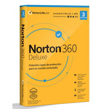 NORTON ANTIVIRUS 360 DELUXE 25GB 1 USUÁRIO 3 DISPOSITIVO