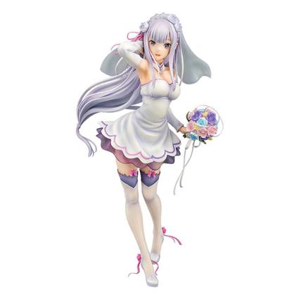 Phat! Re:zero Starting Life In Another Worldpvc 1/7 Emilia Wedding Ver 25 Cm Statue Colorido