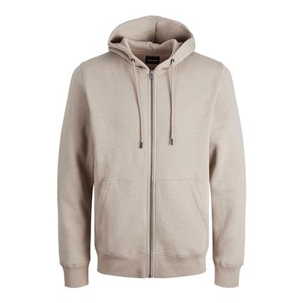 Jack & Jones Bradley Full Zip Sweatshirt Beige S Homem