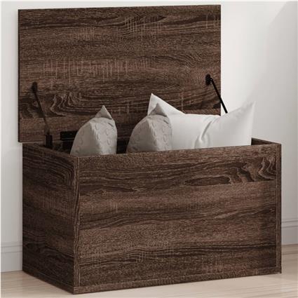 vidaXL Caixa de arrumação 60x35x35 cm deriv. madeira carvalho castanho