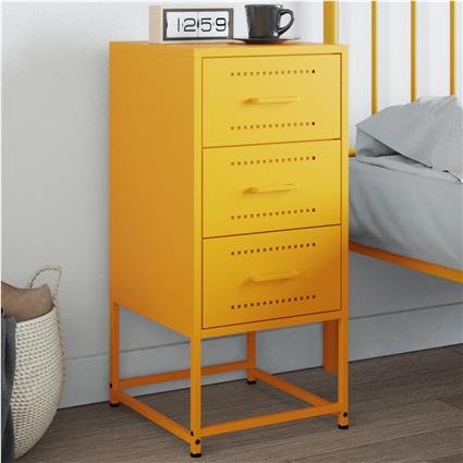 vidaXL Mesa de cabeceira 36x39x78 cm aço amarelo mostarda