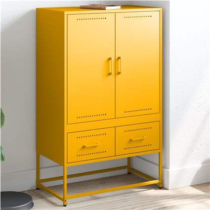 vidaXL Móvel alto 68x39x111,5 cm aço laminado a frio amarelo