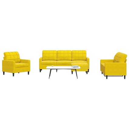 vidaXL 4 pcs conjunto de sofás com almofadões veludo amarelo
