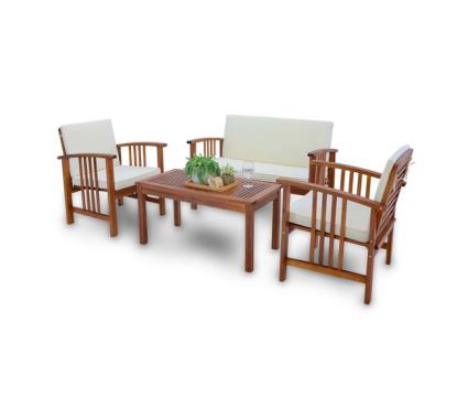 Conjunto de mobiliário de jardim brissogne 4 peças [en.casa]
