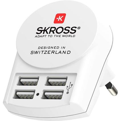 Adapatador Tomada  Europe 4 USB - Branco
