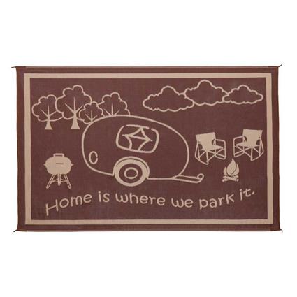 Stylish Camping Reversible Home Mat Castanho 2.43 x 3.35 m