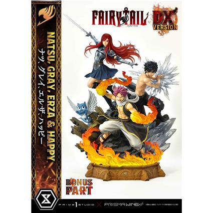 Prime 1 Studio Fairy Tail Pvc 1/6 Natsu Gray Erza Happy Deluxe Bonus Version 57 Cm Statue Colorido