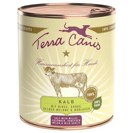 Terra Canis 6 x 800 g - Vitela com painço, pepino, melão amarelo e alho selvagem