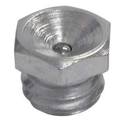 Umeta (r.1/4-19 Bspp X L.14 X 14 ) Straight Lub Type Concave Grease Nipples 25 Units Prateado
