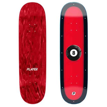 Player 8 Ball 8.5´´ Skateboard Deck Vermelho 31.5 Inches