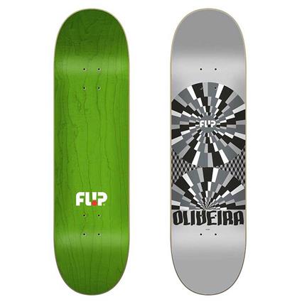 Flip Oliveira Optical 8.375´´ Skateboard Deck Dourado 31.85 Inches