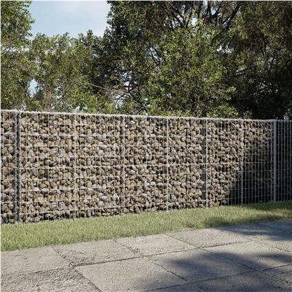 vidaXL Cesto gabião com cobertura 300x50x100 cm ferro galvanizado