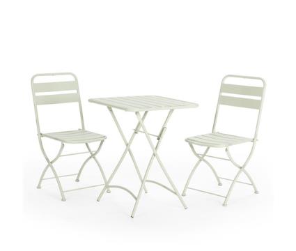 Conjunto bistrô de jardim perla de 3 peças, mesa e 2 cadeiras