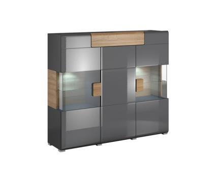 Armário alto de 3 portas e 1 gaveta com led jules 147