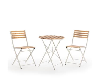 Conjunto bistrô de jardim ambar de 3 peças, mesa e 2 cadeiras