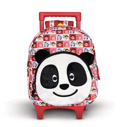 PANDA E OS CARICAS Mochila Trolley Quadrados, 31 x 29 x 13 cm, Vermelho