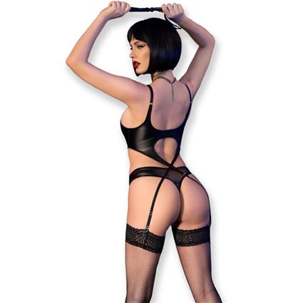 CHILIROSE - CR 4625 CONJUNTO QUATRO PEÇAS CROTCHLESS PRETO S