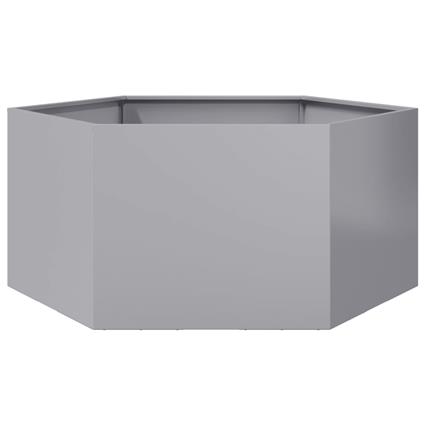 vidaXL Vaso/floreira de jardim hexagonal 104x90x45 cm aço galvanizado