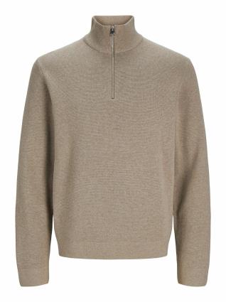 Camisola larga com gola subida e meio-fecho, Jack & Jones
