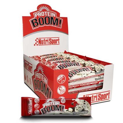 Nutrisport Protein Boom 49g Protein Bars Box Stracciatella 24 Units Vermelho