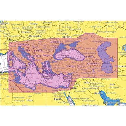 C-map Reveal - East Mediterranean&caspian Seas Map Amarelo