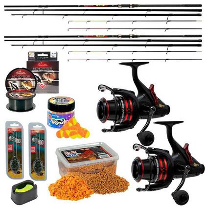 Benzar Mix Classic Method Doble Carpfishing Combo Prateado 3.60 m