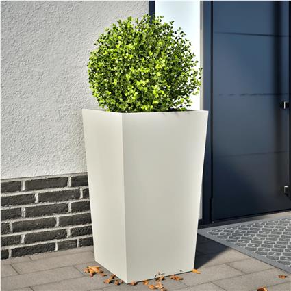 vidaXL Vaso/floreira de jardim 45x45x75 cm aço branco