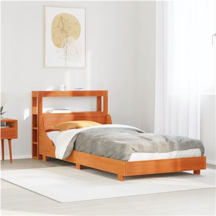 vidaXL Cama sem colchão 90x190 cm madeira de pinho maciça castanho-mel
