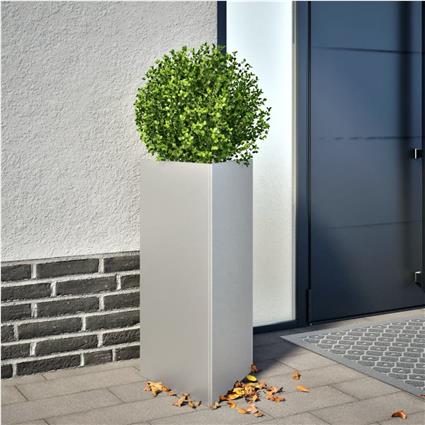 vidaXL Vaso/floreira de jardim triangular 40x34,5x70cm aço galvanizado