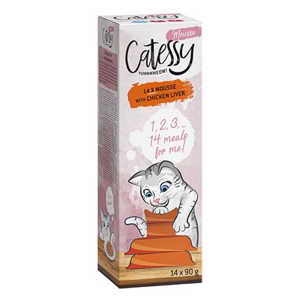 Catessy Mousse em terrinas 28 x 90 g - Pack económico - Fígado de frango