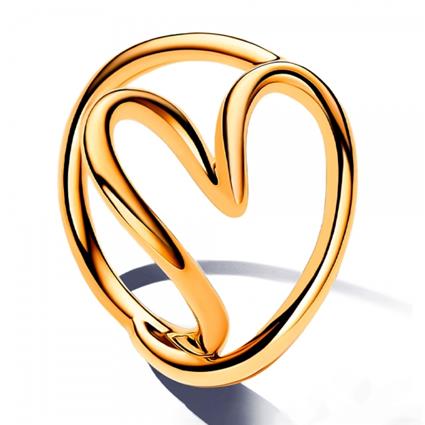 Pandora ANILLO CORAZÓN FORMA ORGÁNICA 163288C00, Dorado - Ref.