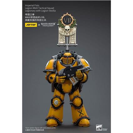 Joy Toy Warhammer The Horus Heresy Action 1/18 Imperial Fists Legion Mkiii Tactical Squad Legionary With Legion Vexilla 12 Cm Figure Amarelo