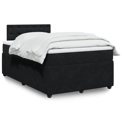 vidaXL Cama boxspring com colchão 120x200 cm veludo preto