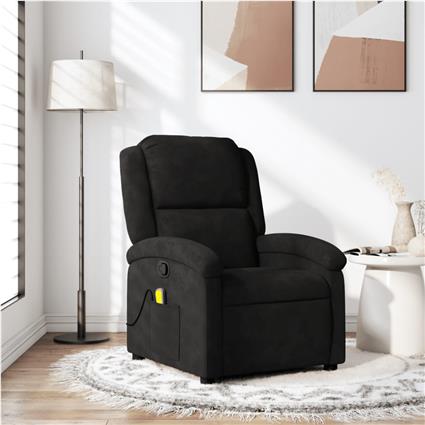 vidaXL Poltrona de massagens reclinável veludo preto