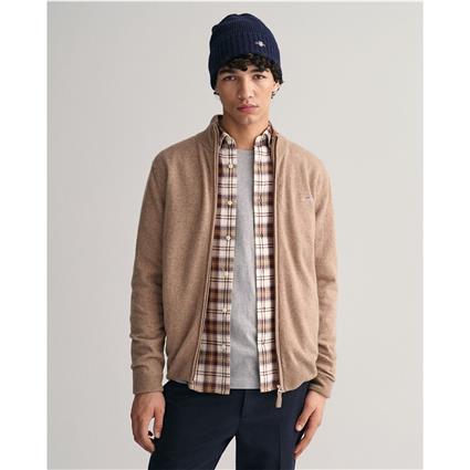 Gant Superfine Lambswool Full Zip Sweater Castanho 3XL Homem