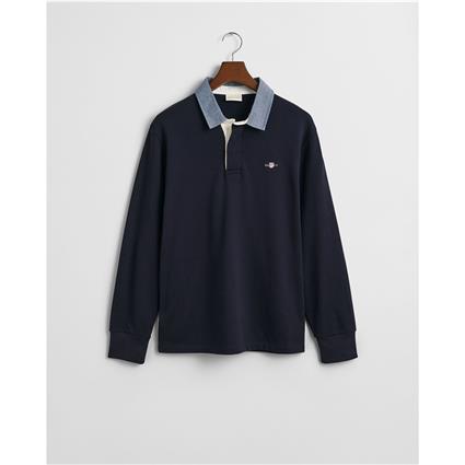 Gant 2004082 Long Sleeve Polo Azul L Homem