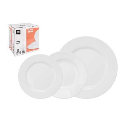 Dimasa Dinnerware 18 Pieces Opal Temara Md Transparente