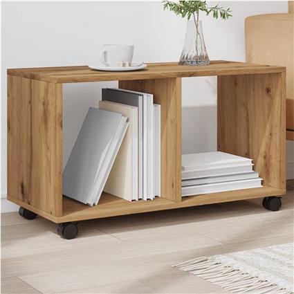 vidaXL Móvel c/ rodas 72x33x42,5 cm deriv. madeira carvalho artisiano