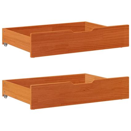 vidaXL Gavetas para cama 2 pcs 80x55x16 cm pinho maciço castanho-mel