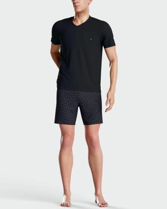 Pyjashort col V, manches courtes en coton, Eden Park