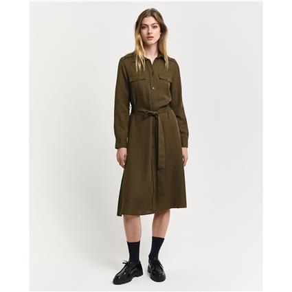 Gant 4503351 Long Sleeve Midi Dress Castanho 36 Mulher