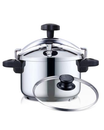 HAEGER PANELA PRESSAO COOKER PLUS 8LTS INOX TAMPA VIDRO