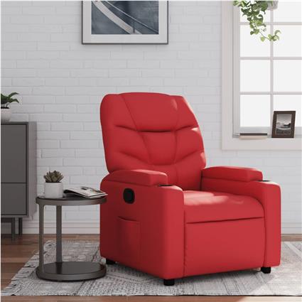 vidaXL Poltrona reclinável couro artificial vermelho